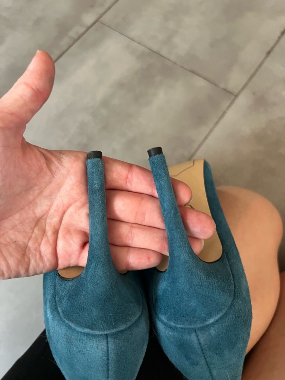 Sam Edelman Teal Suede Pointed Pumps - Picture 4 of 5